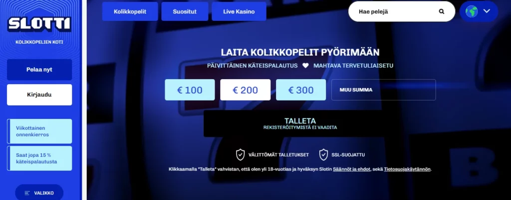 Slotti Casino arvostelu 2026 — virallinen sivu