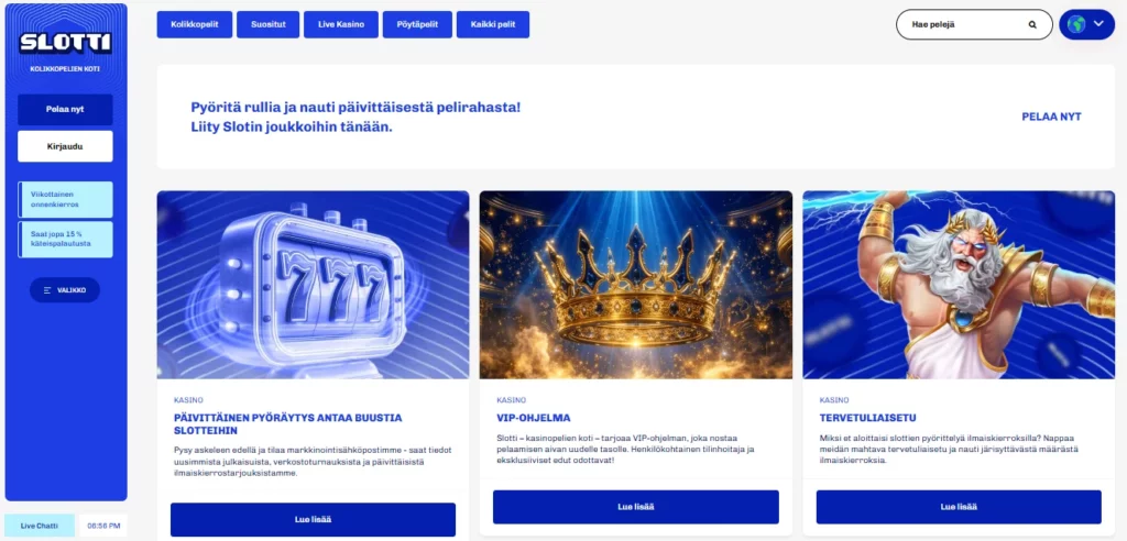 Slotti Casino bonus — 100 ilmaiskierrosta tervetuliaisetuna